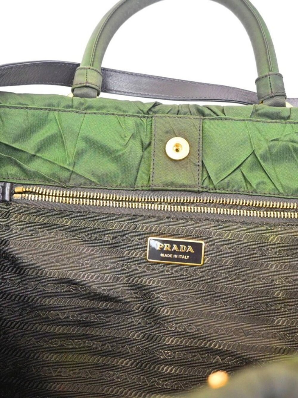 PRADA Tessuto 2Way Shoulder Hand Tote Bag Nylon Leather Brown GHW Italy 76KD027 - Picture 13 of 16